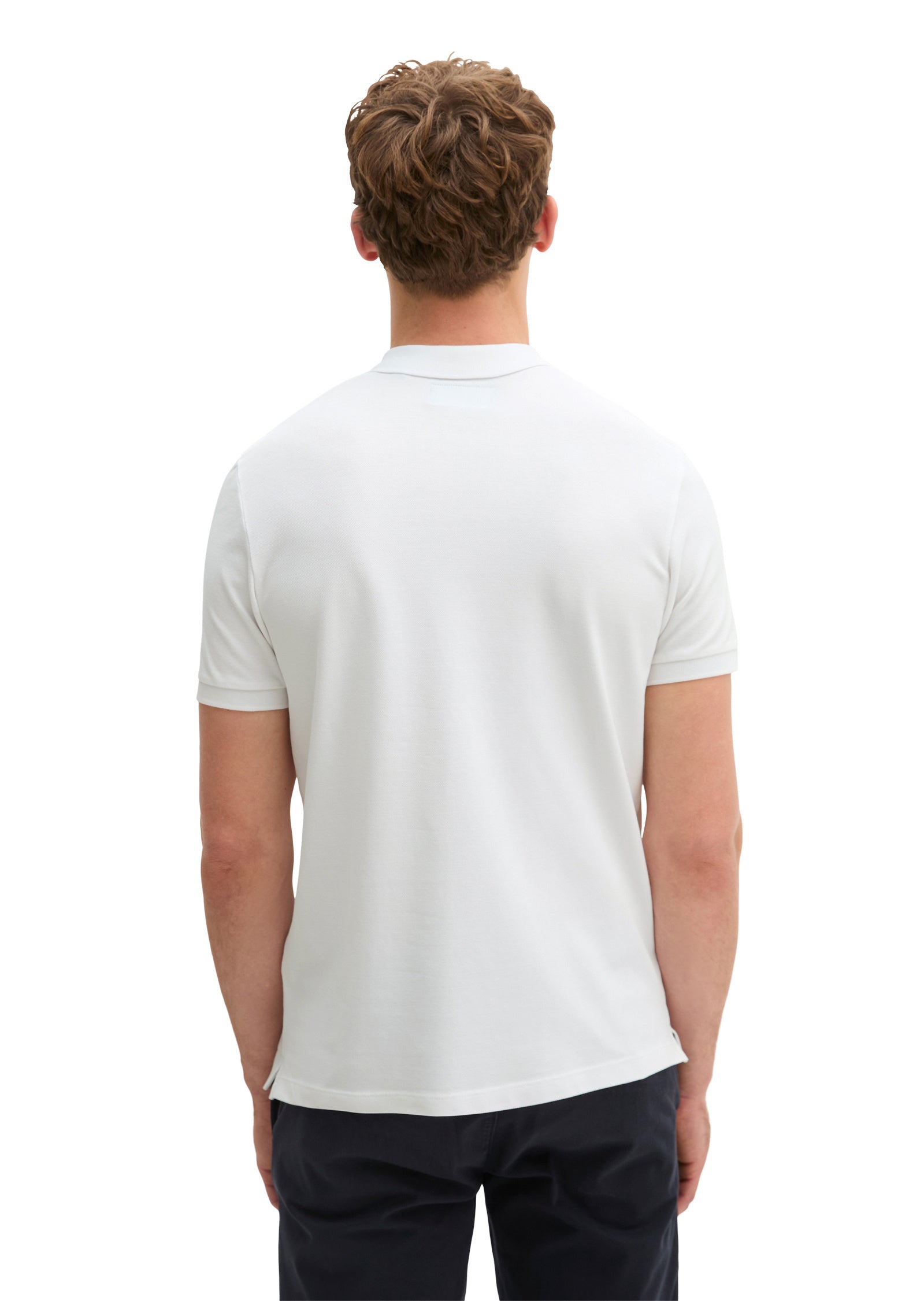 Poloshirt aus Baumwolle - 0163-White - Weiß