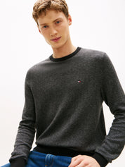 Strickpullover aus Baumwolle - 0IM-GREY - Schwarz