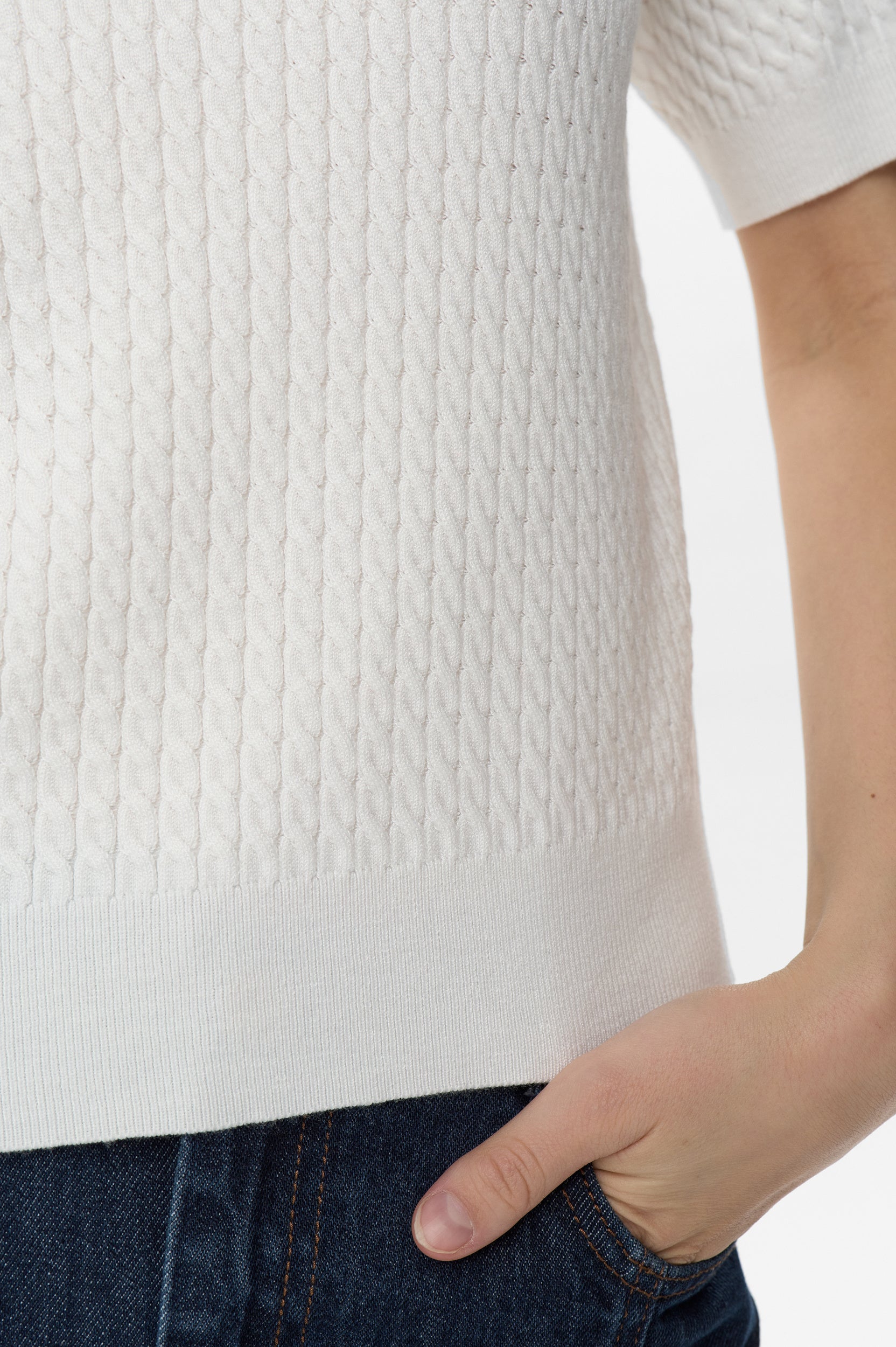 Strick-Poloshirt NUALETTE - 9001 - Weiß