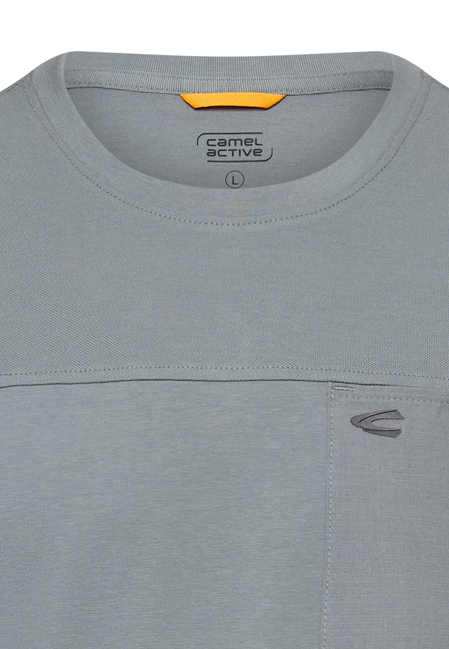 T-Shirt aus Baumwolle - 45-Stormy Blue - Grau