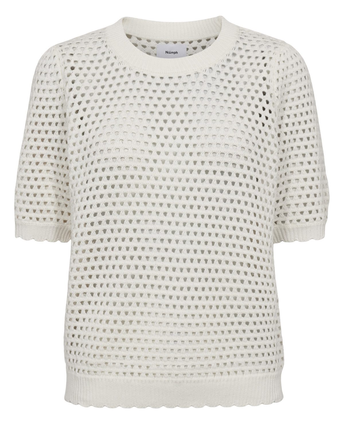 Strick-T-Shirt NUNANCY aus Baumwolle - 9001 - Weiß