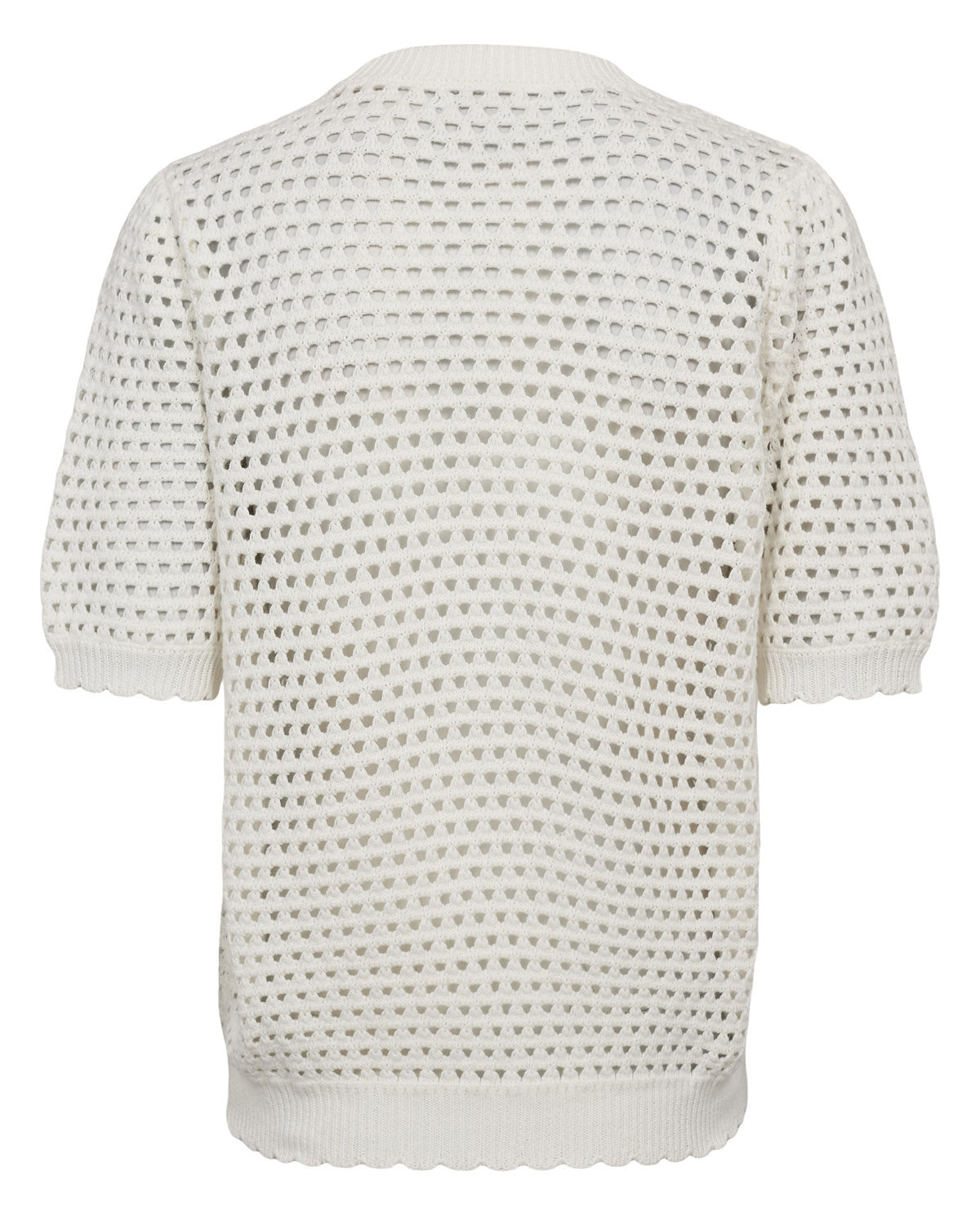 Strick-T-Shirt NUNANCY aus Baumwolle - 9001 - Weiß