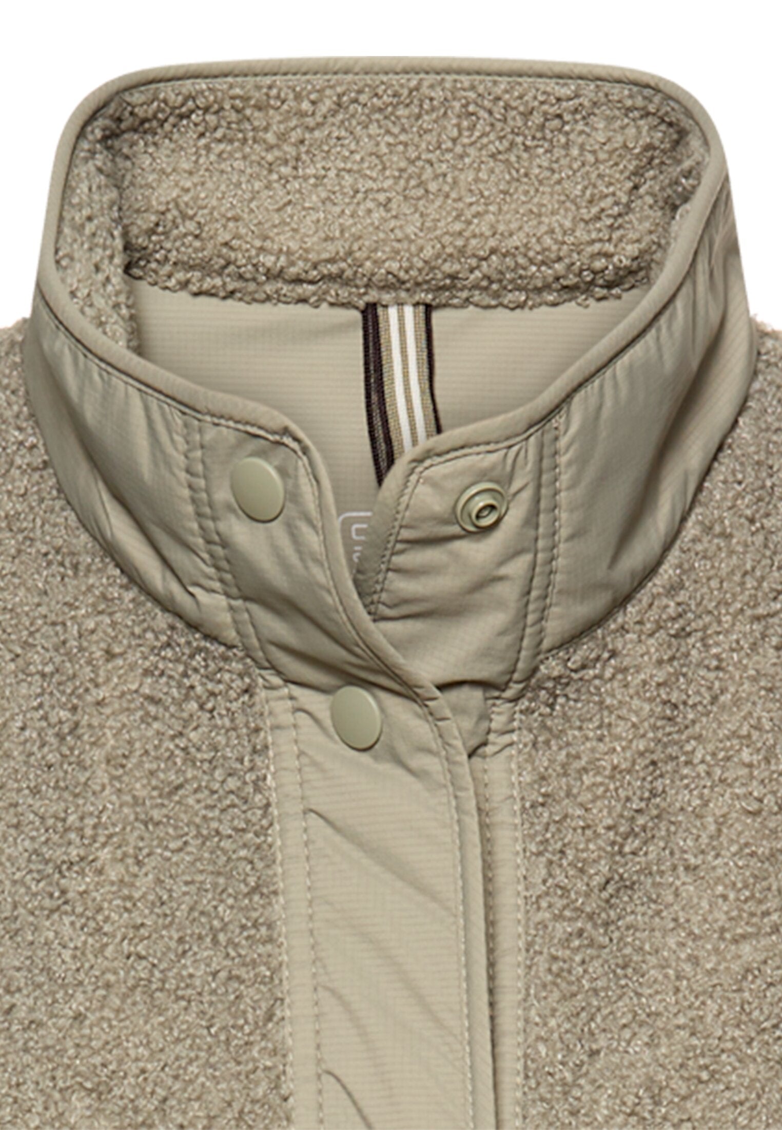 Teddy-Weste mit Stehkragen - 36-Sage - Grün