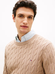 Feinstrickpullover mit Musterung - AFE-BEIGE - Braun