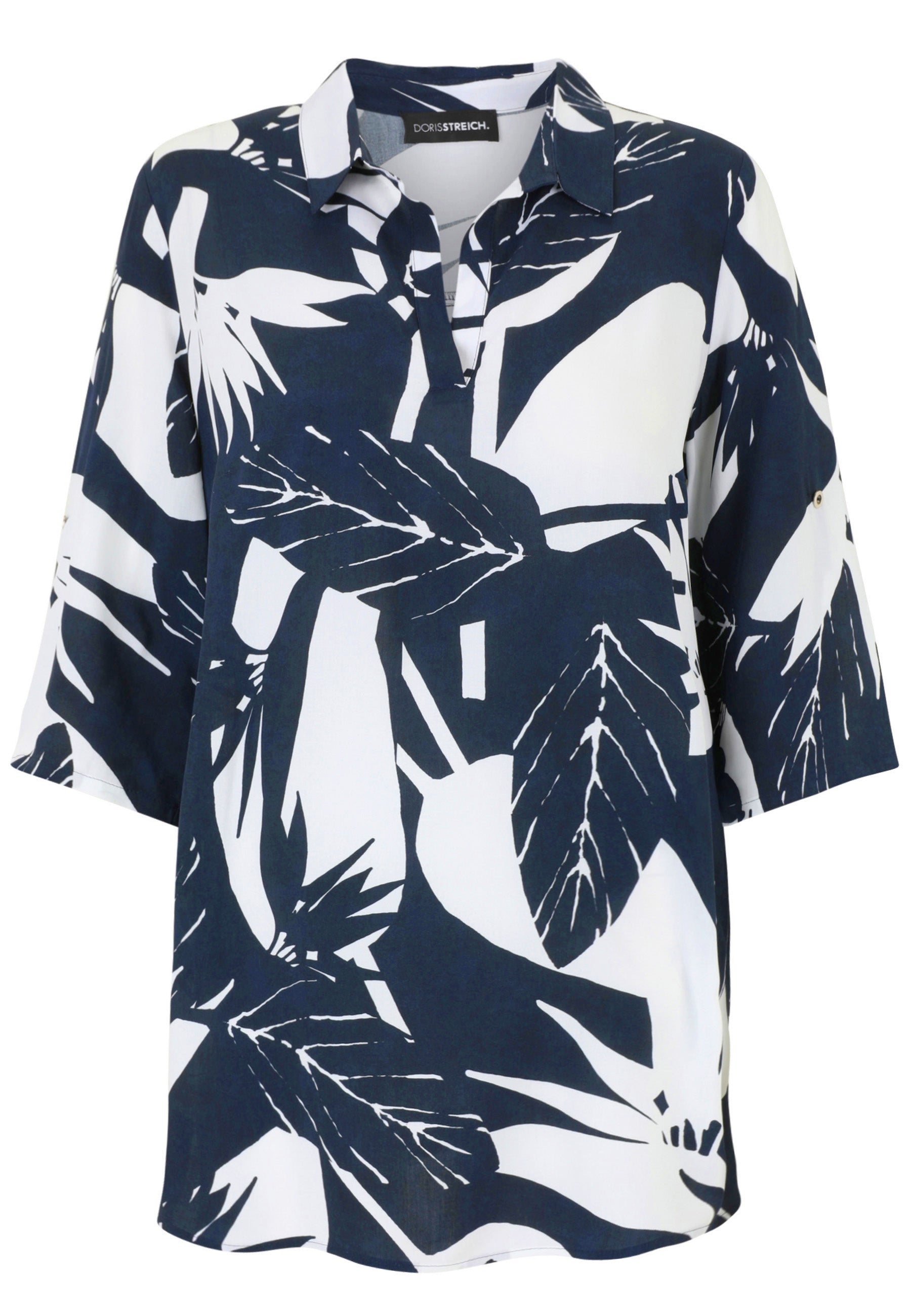 Schlupfbluse aus Viskose - 50-Marine - Blau