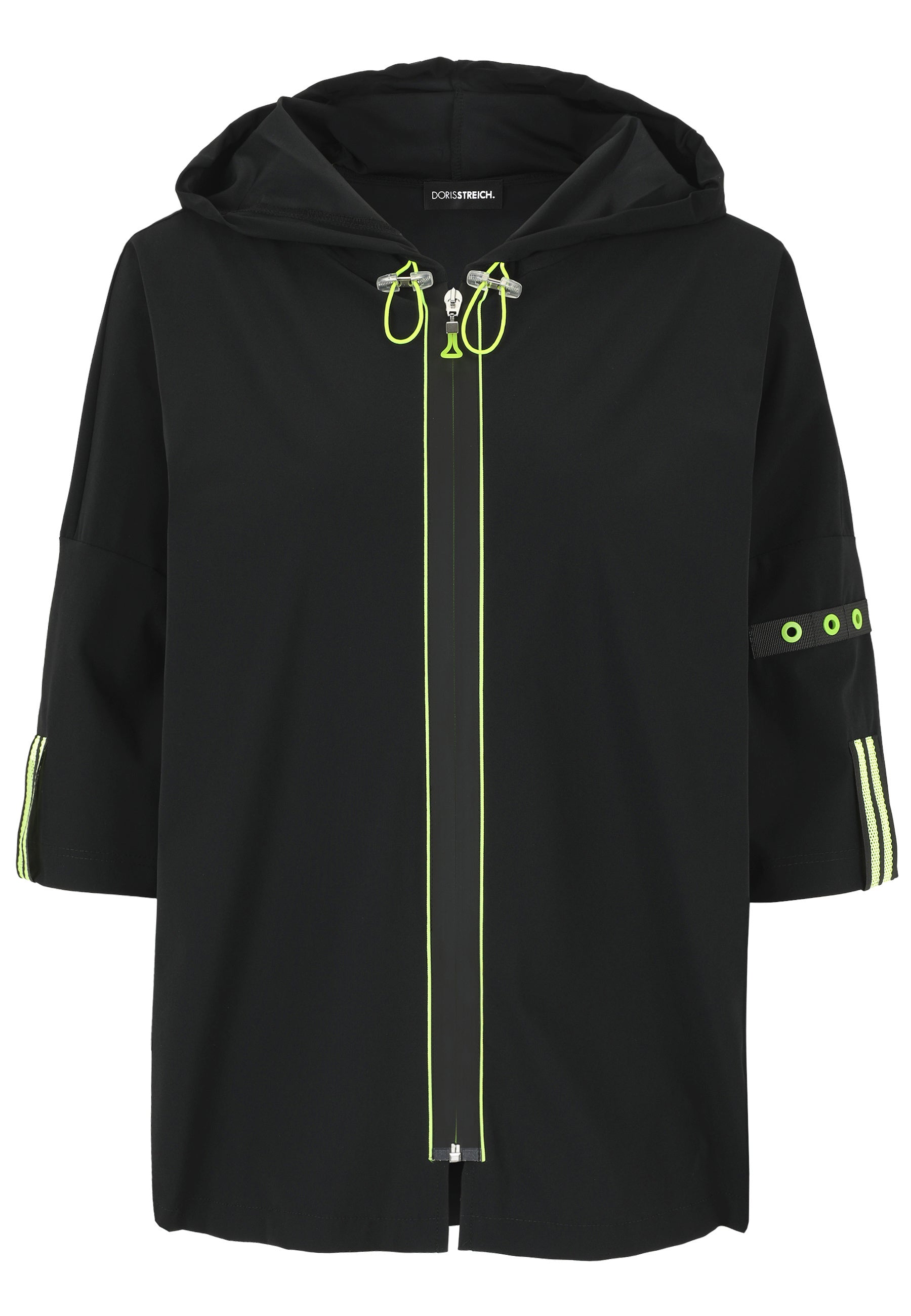 Sweatshirtjacke mit Kapuze - 99-Schwarz - Schwarz