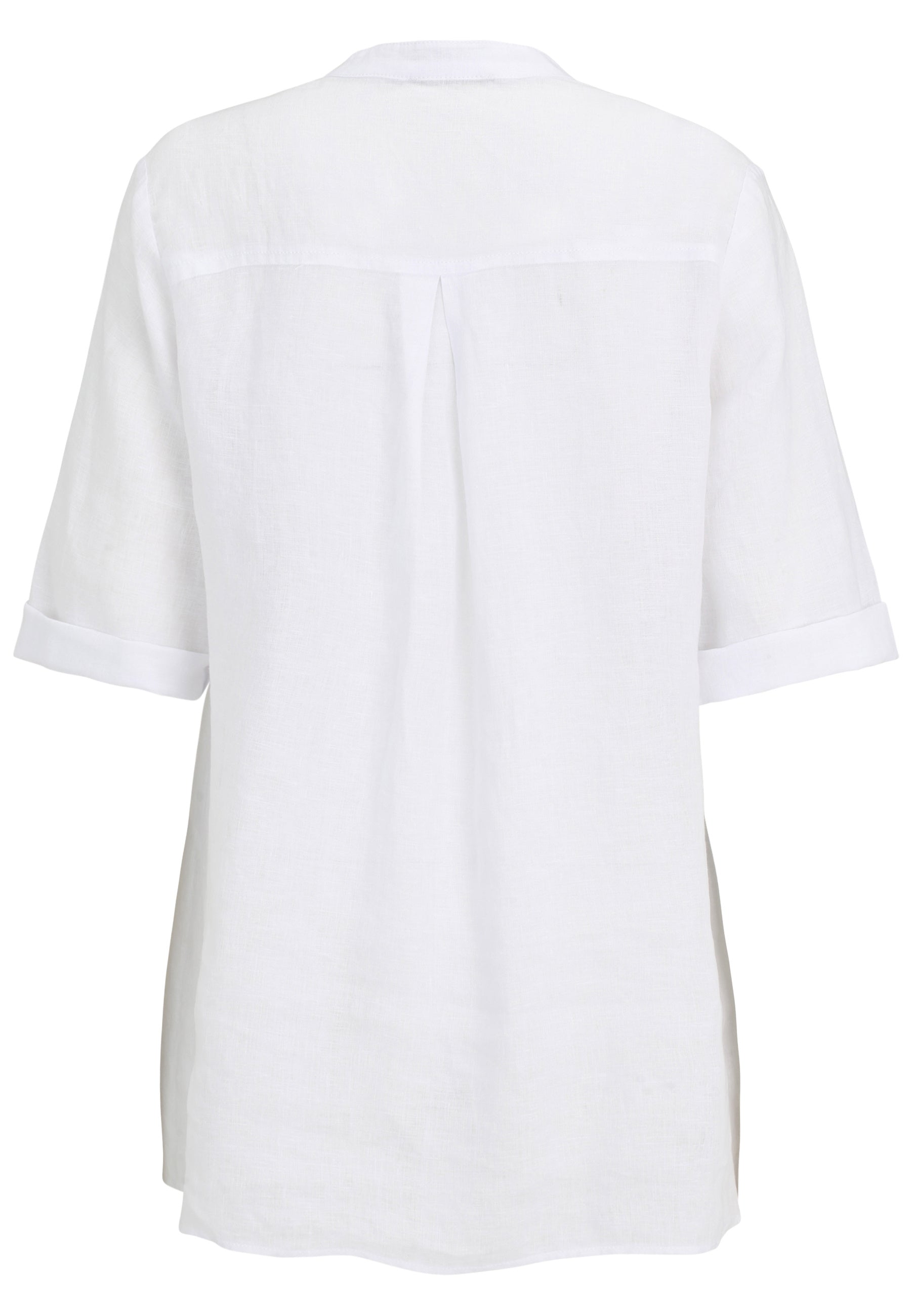 Leinenbluse mit V-Ausschnitt - 15-WeiSS/Schwarz - Weiß