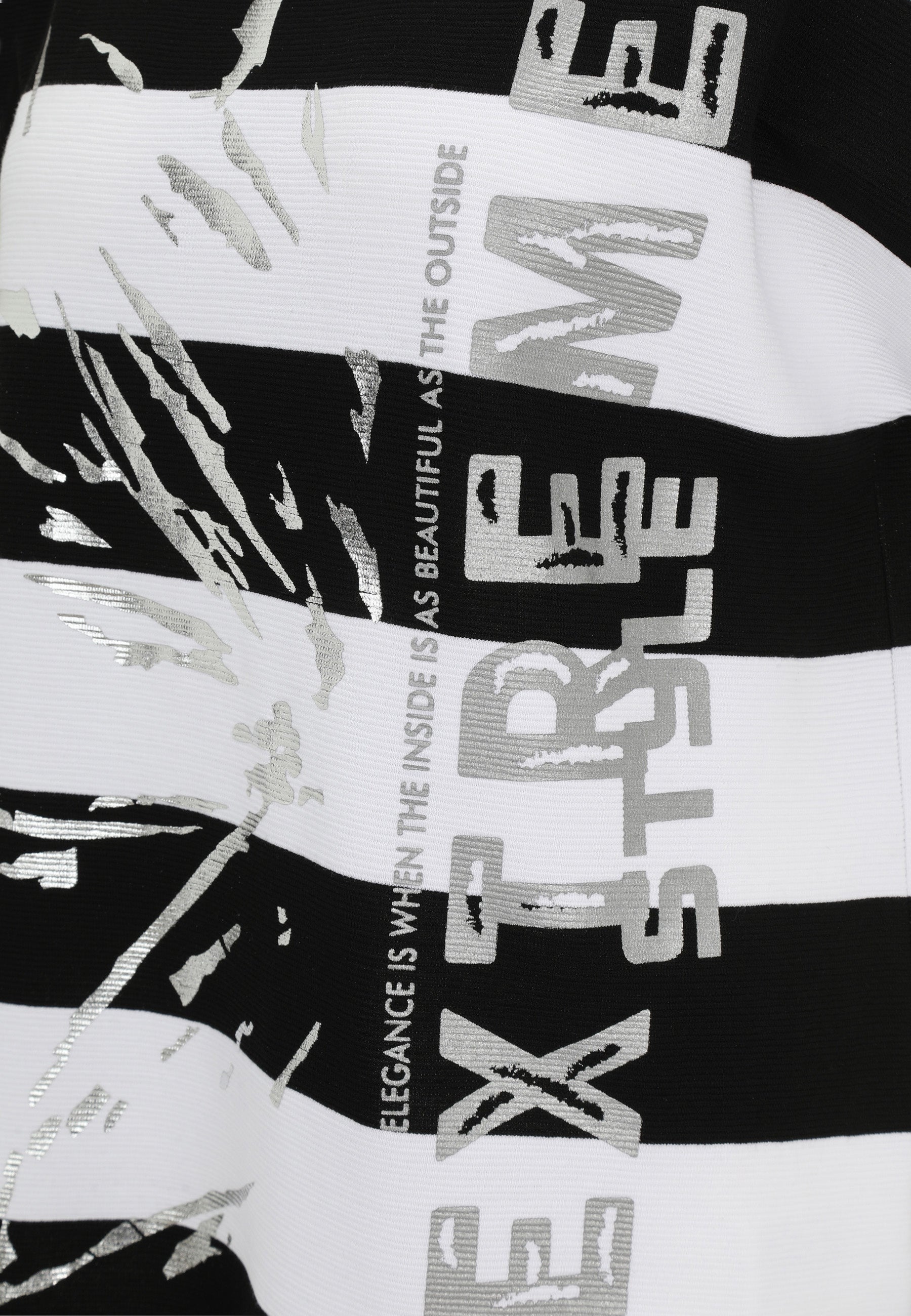 T-Shirt aus Viskosemix - 91-Schwarz/WeiSS - Schwarz | Weiß