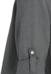 Leinenbluse mit V-Ausschnitt - 93-Grau - Grau