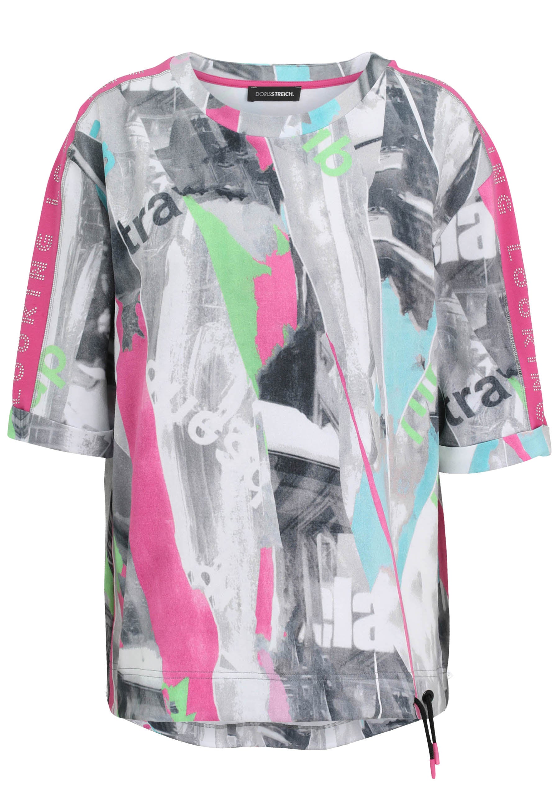 T-Shirt aus Baumwollmix - 98-Multicolor - Grau