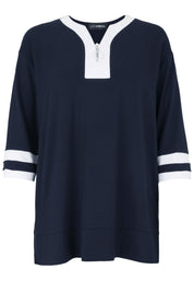 T-Shirt aus Viskose - 50-Marine - Blau