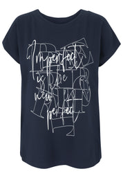 T-Shirt aus Viskose - 50-Marine - Blau