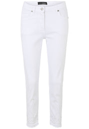 Jeans Slim Fit mit Strass-Details - 10-WeiSS - Weiß