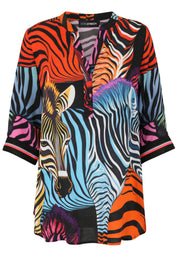 Schlupfbluse aus Viskose - 28-Papaya - Mehrfarbig