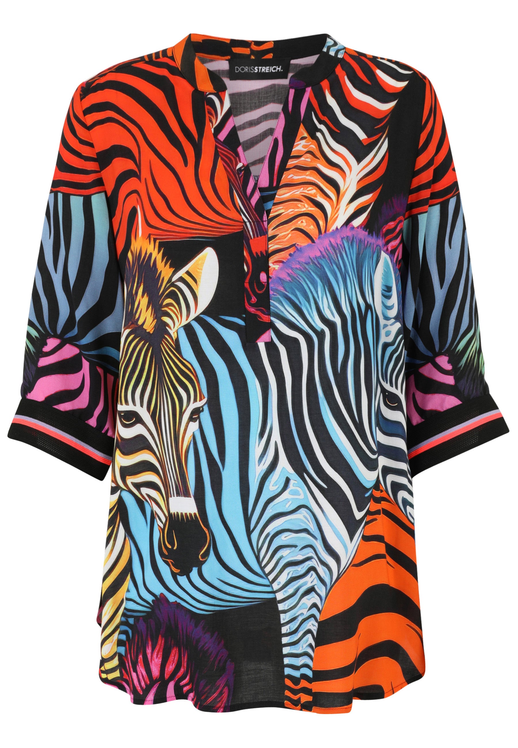 Schlupfbluse aus Viskose - 28-Papaya - Mehrfarbig