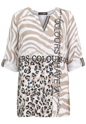 Schlupfbluse aus Viskose - 82-Bast - Beige