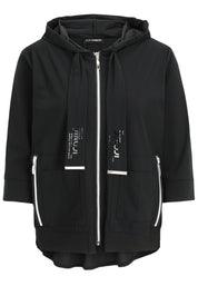 Sweatshirtjacke mit Kapuze - 99-Schwarz - Schwarz