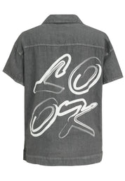 Leinenshirt mit aufliegendem Kragen - 93-Grau - Grau