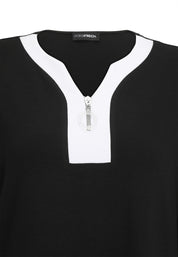 T-Shirt aus Viskose - 91-Schwarz/WeiSS - Schwarz