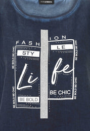 T-Shirt aus Vikosemix - 50-Marine - Blau