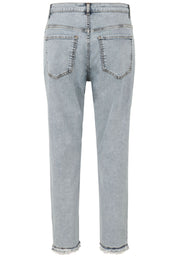 Jeans Slim Fit mit Strass-Details - 59-Hellblau - Blau