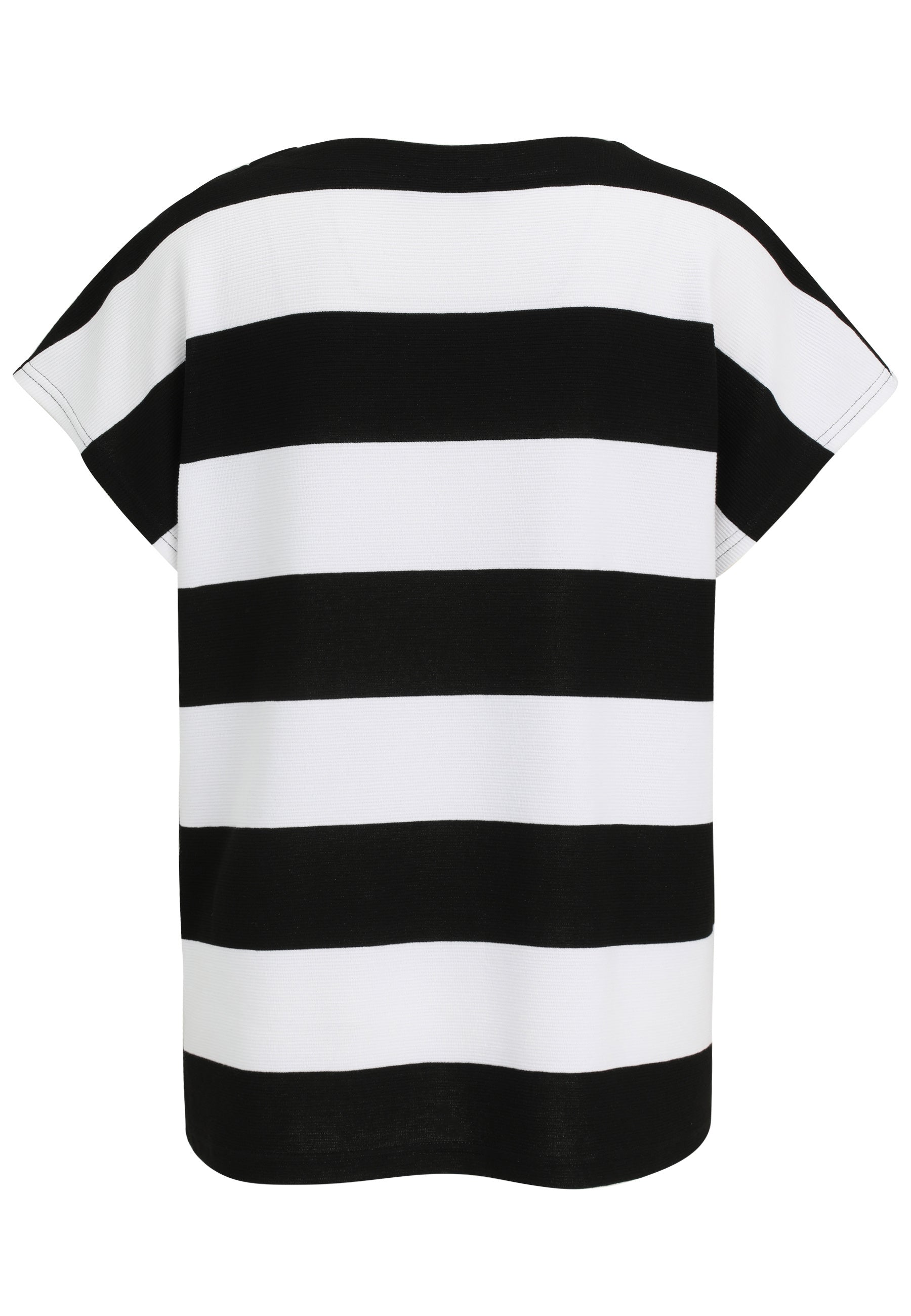 T-Shirt aus Viskosemix - 91-Schwarz/WeiSS - Schwarz | Weiß