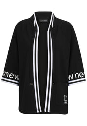 Sweatshirtjacke aus Modalmix - 91-Schwarz/WeiSS - Schwarz