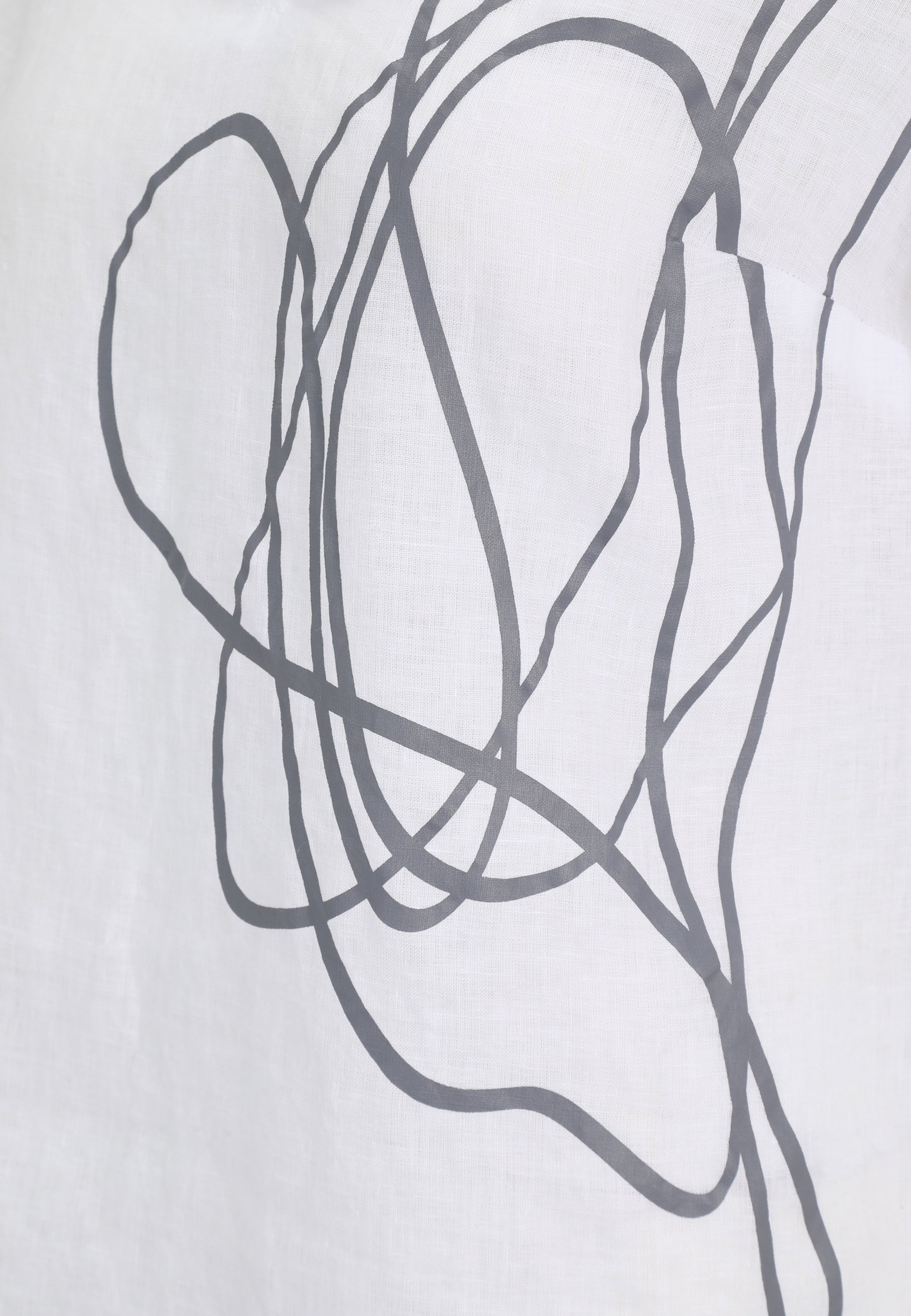 Leinenbluse mit V-Ausschnitt - 15-WeiSS/Schwarz - Weiß