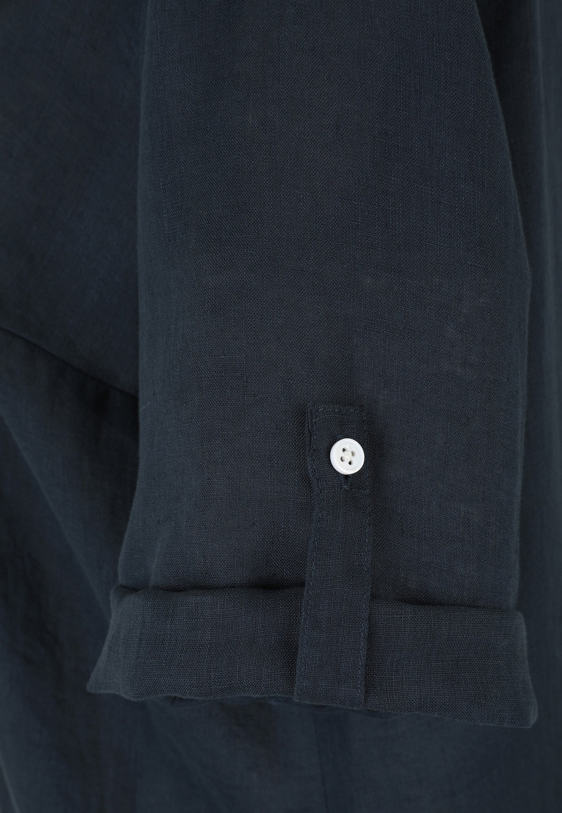 Leinenbluse mit V-Ausschnitt - 50-Marine - Blau