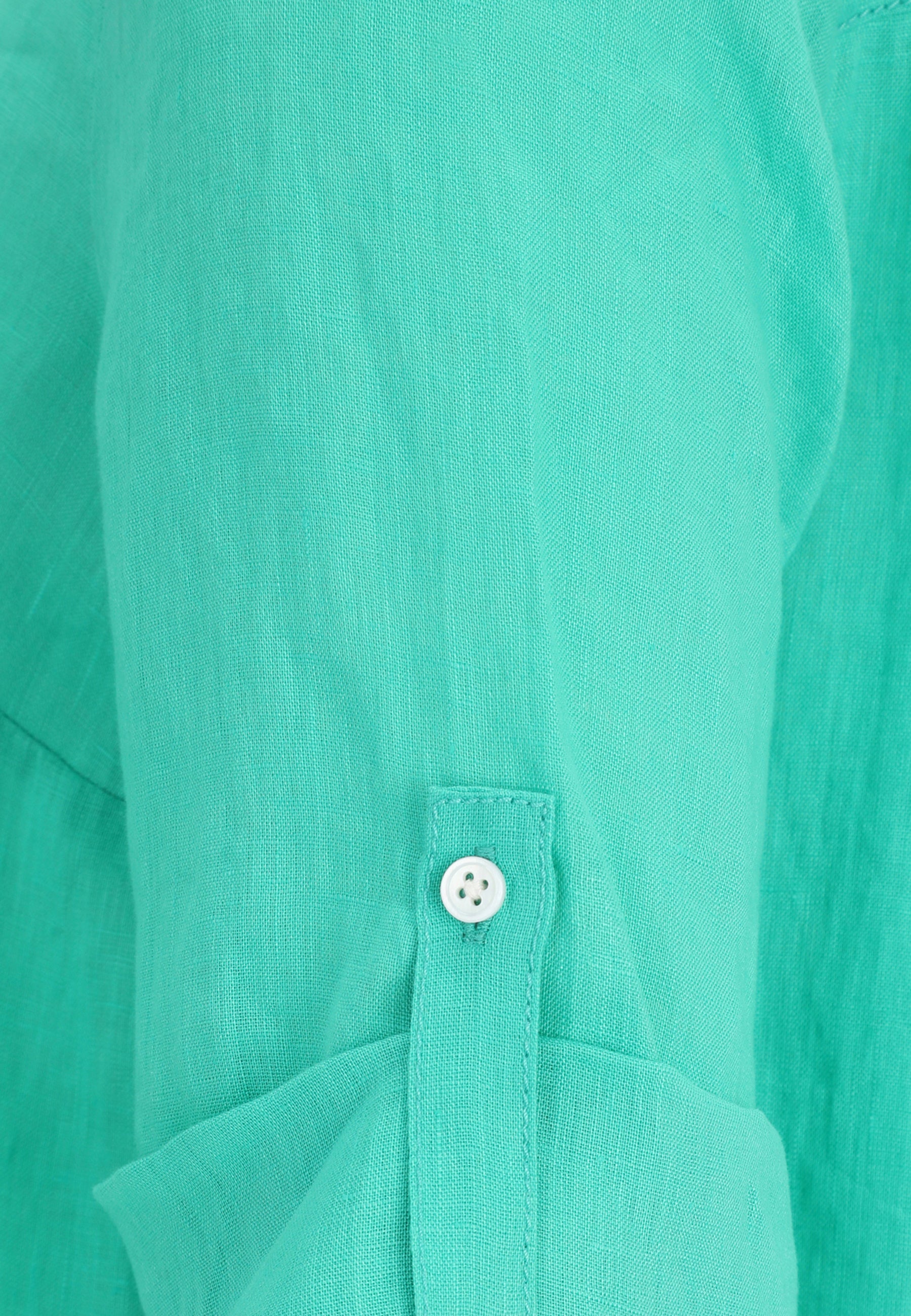 Leinenbluse mit V-Ausschnitt - 67-Lagune