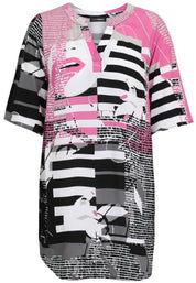 Schlupfbluse aus Viskose - 44-Himbeere - Pink