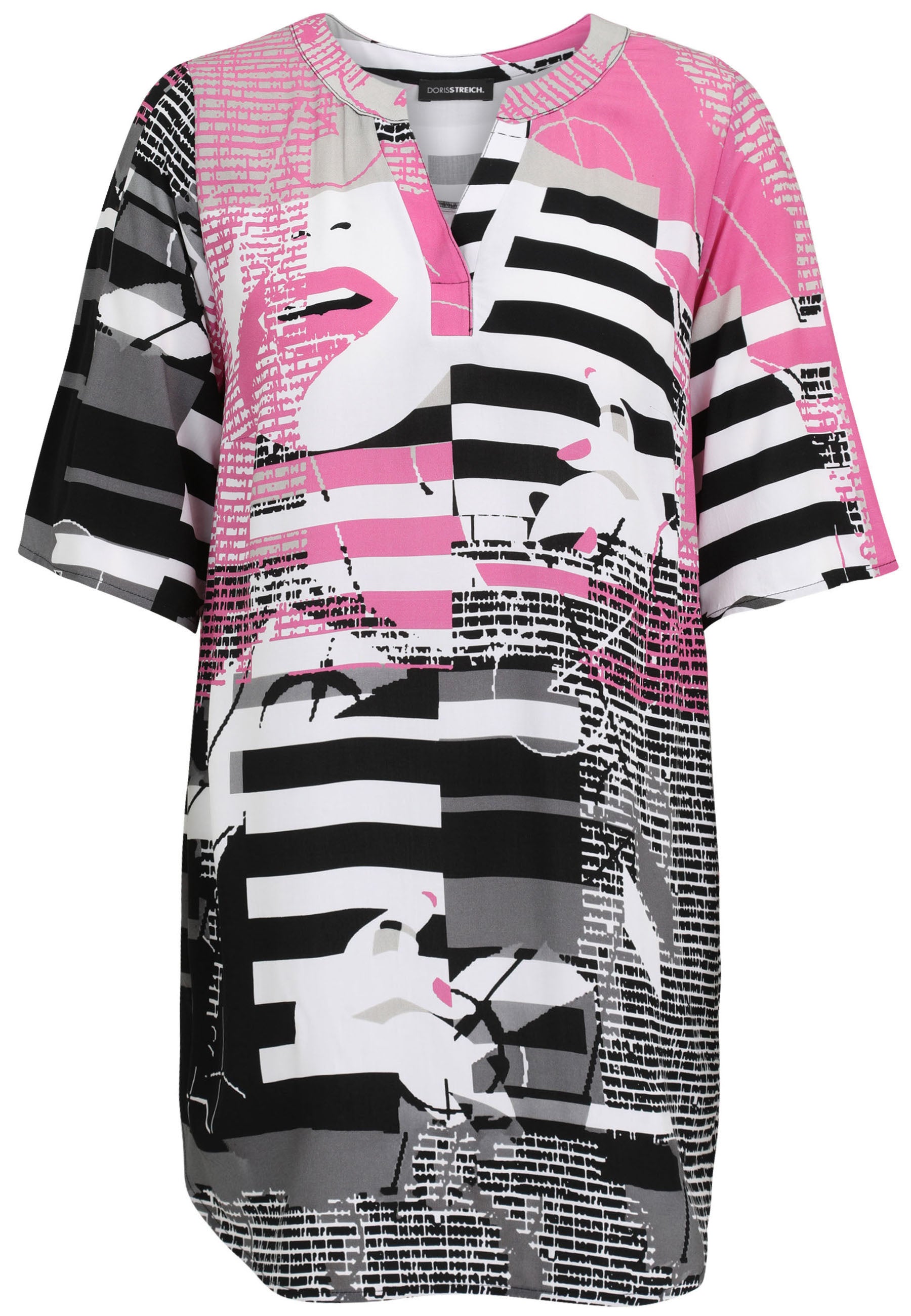 Schlupfbluse aus Viskose - 44-Himbeere - Pink