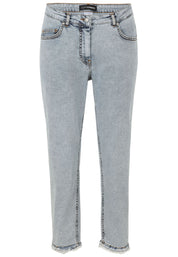 Jeans Slim Fit mit Strass-Details - 59-Hellblau - Blau