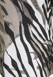 Leinenbluse mit V-Ausschnitt - 82-Bast - Braun