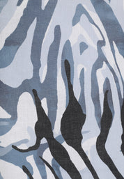 Leinenbluse mit V-Ausschnitt - 50-Marine - Blau