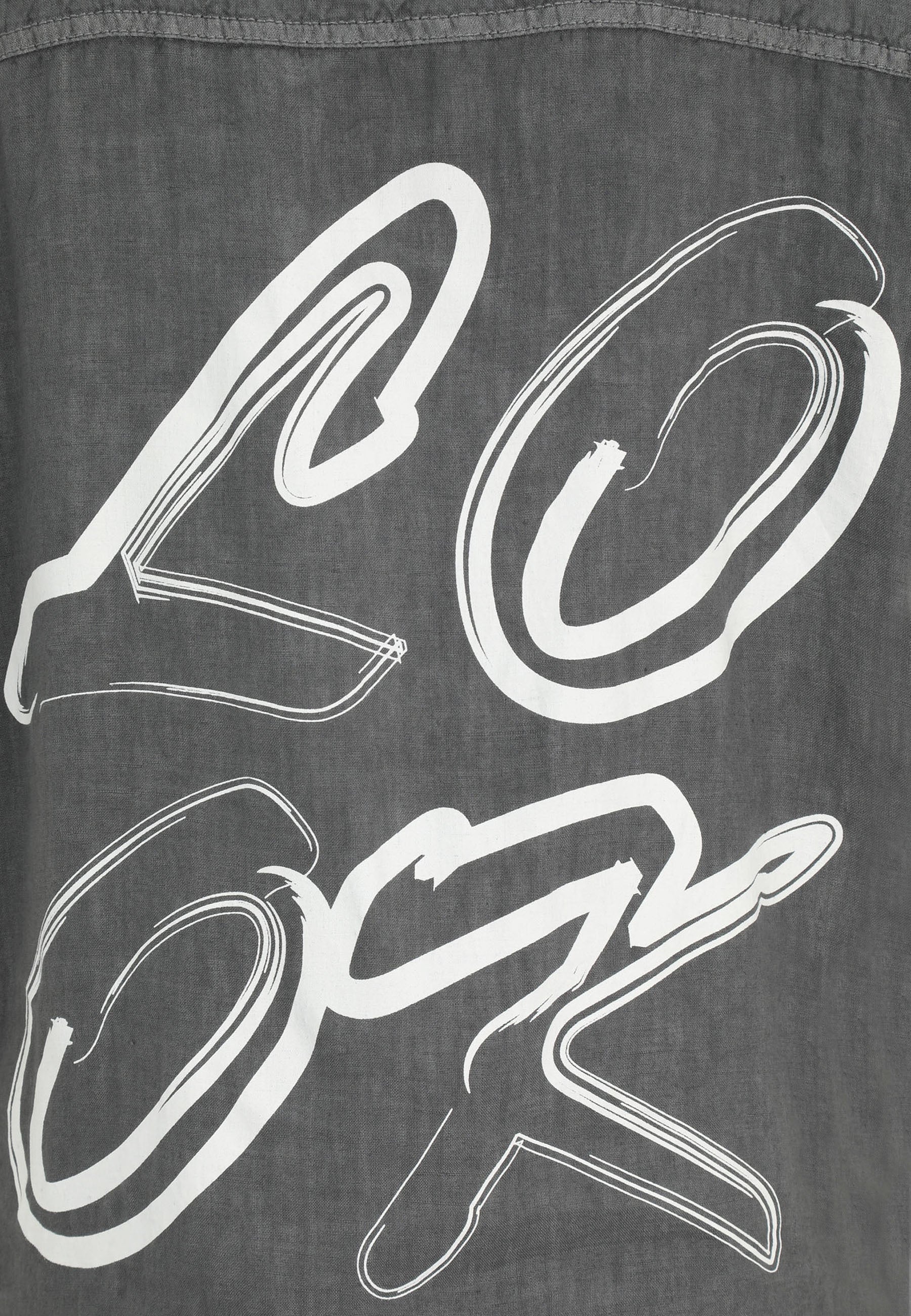 Leinenshirt mit aufliegendem Kragen - 93-Grau - Grau