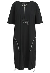 Freizeitkleid Midi - 99-Schwarz - Schwarz