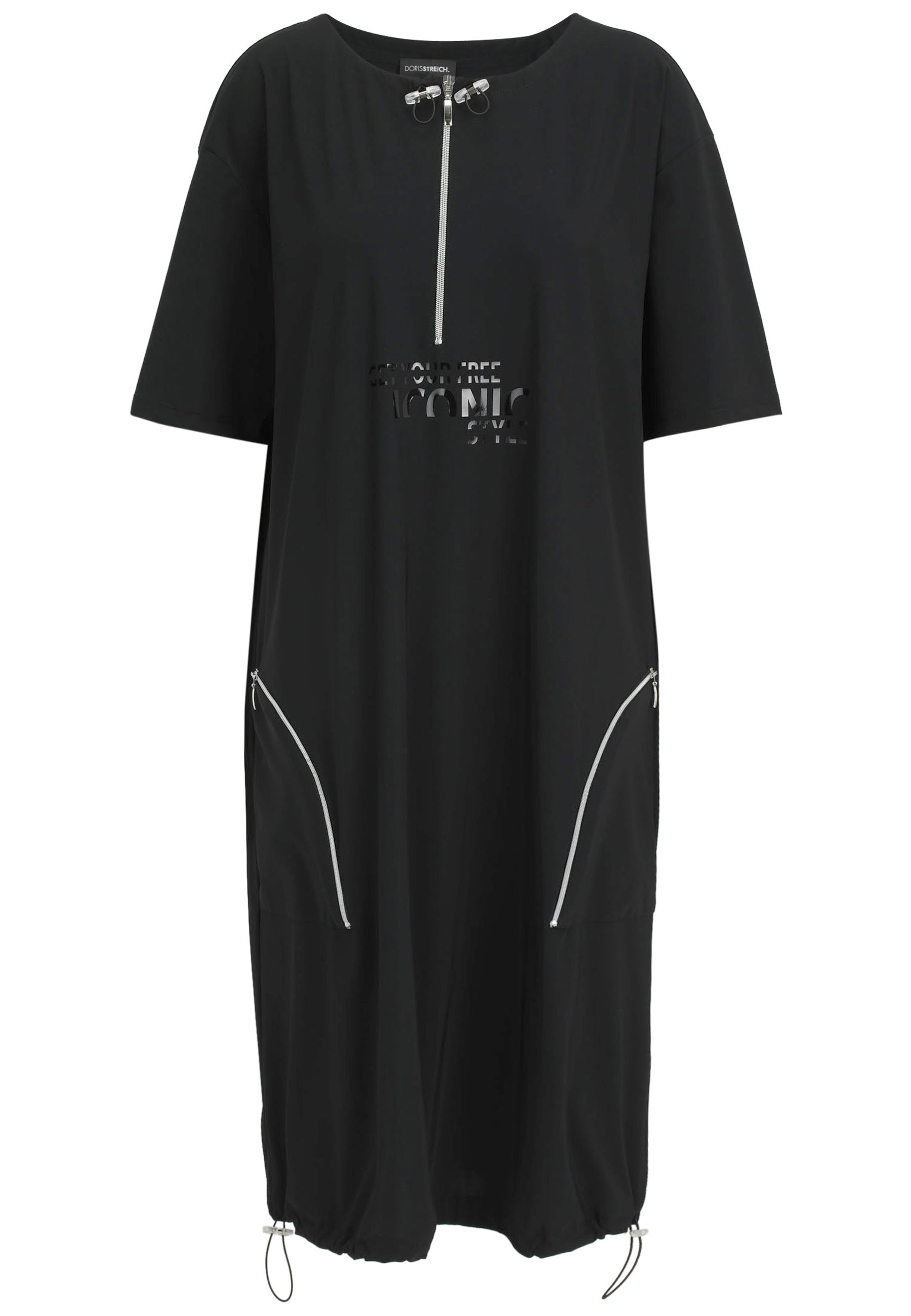 Freizeitkleid Midi - 99-Schwarz - Schwarz