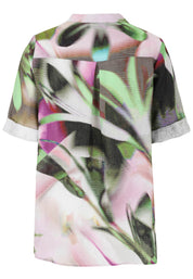 Leinenbluse mit V-Ausschnitt - 71-Granny - Grün