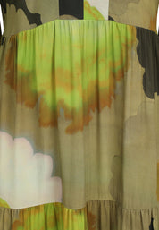 Sommerkleid Midi aus Viskose - 78-Khaki - Grün