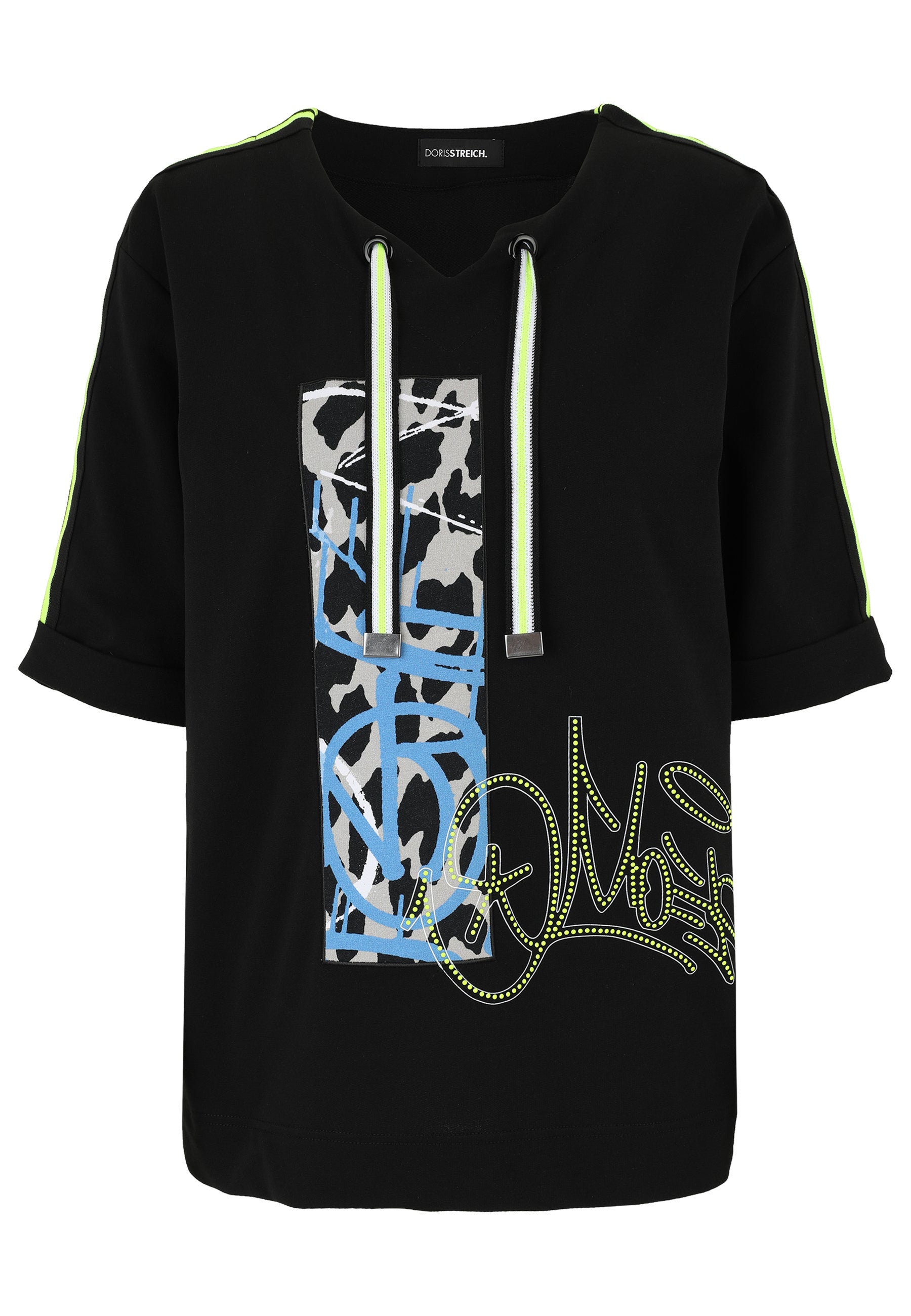 T-Shirt aus Baumwollmix - 99-Schwarz - Schwarz