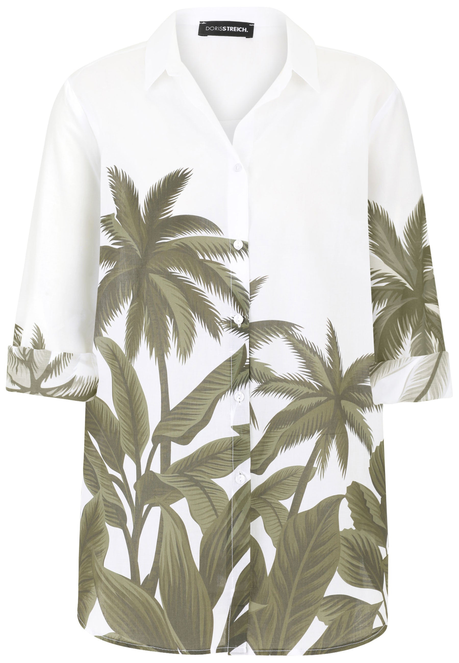 Hemdbluse aus Visksoe - 78-Khaki - Grün