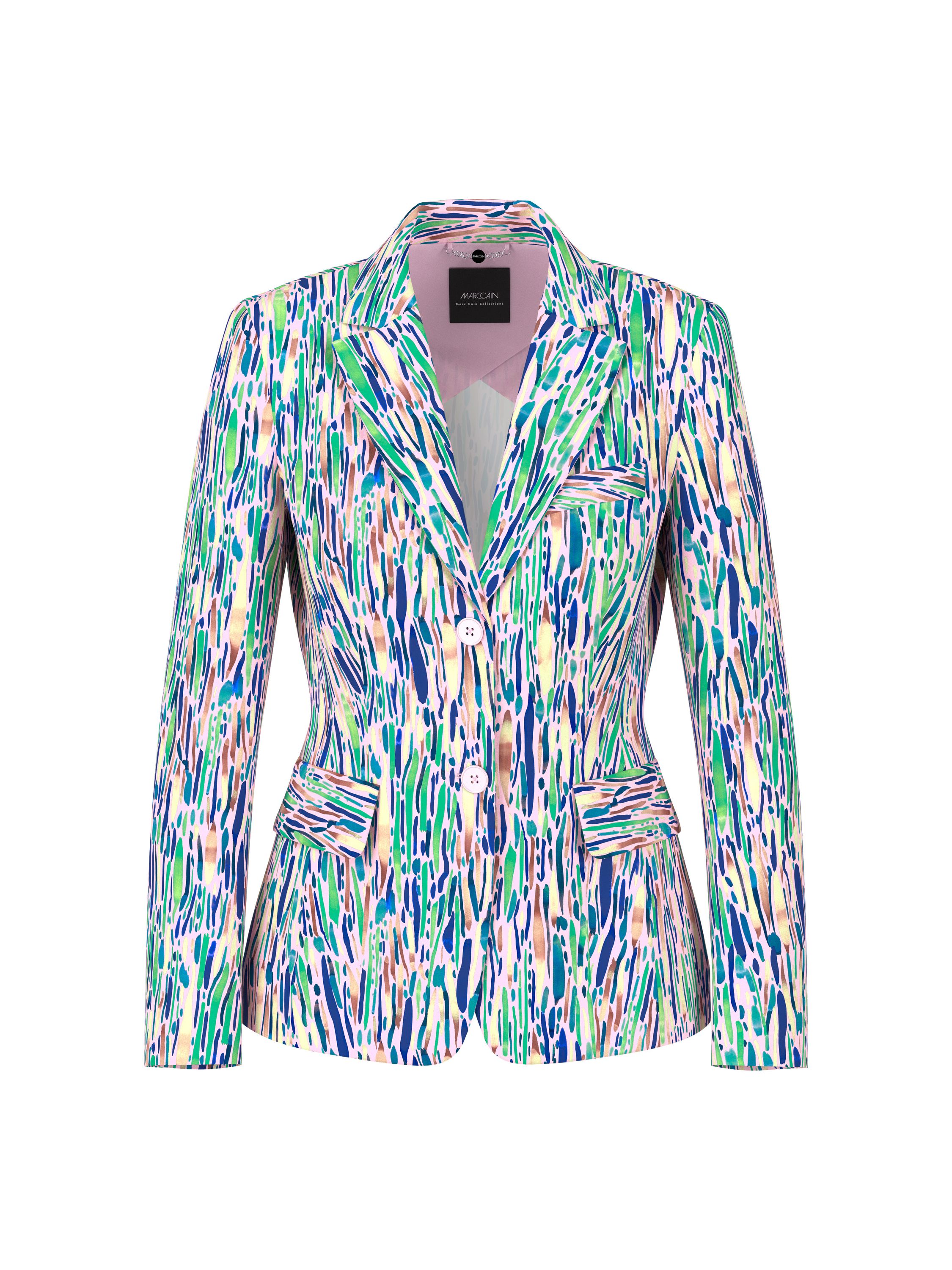 Zweiknopfblazer aus Scubajersey - 255 - Mehrfarbig