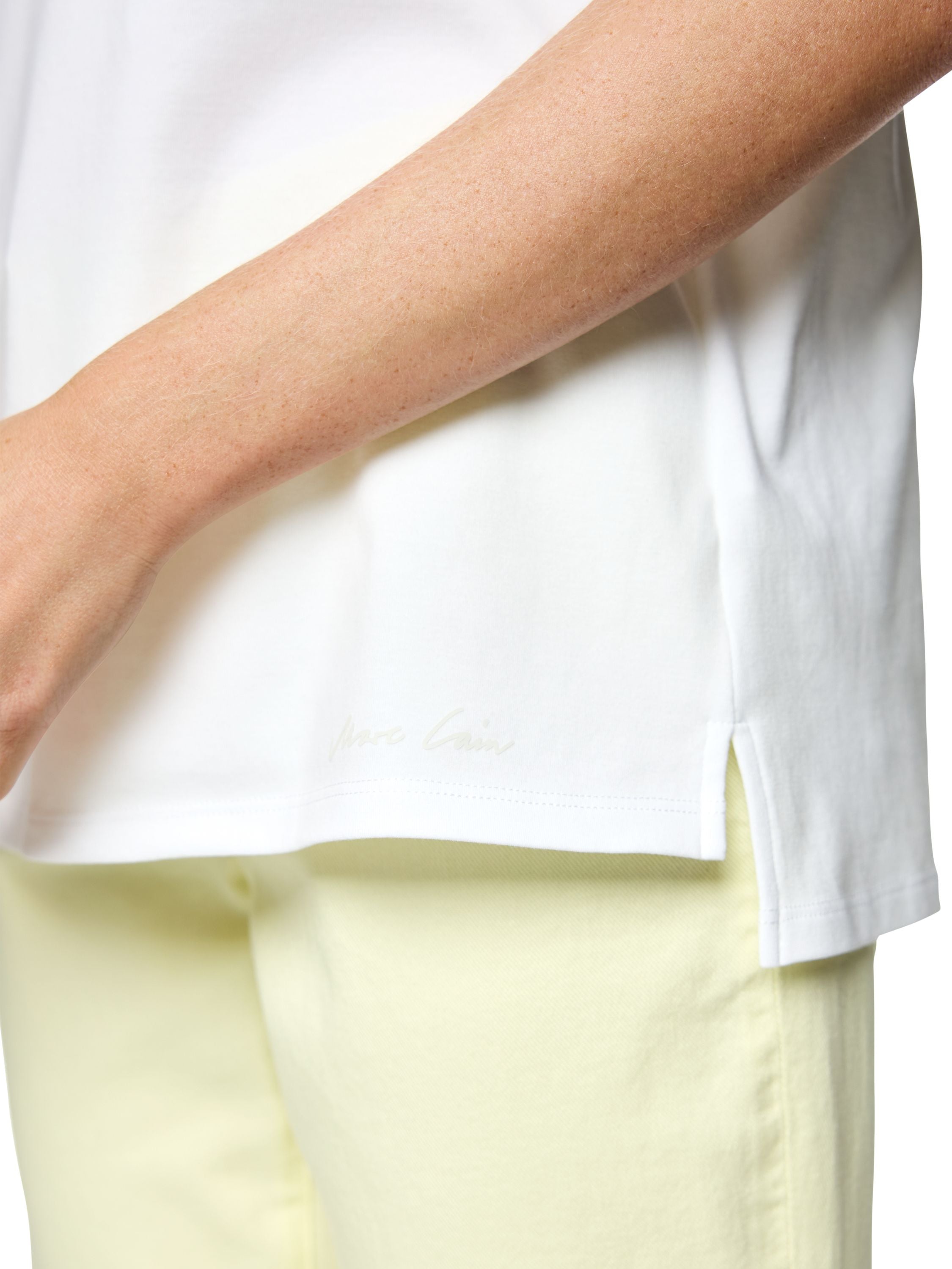 T-Shirt aus Baumwollstretch - 100 - Weiß