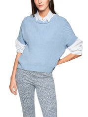 Strickpullover aus Baumwollmix - 316 - Blau