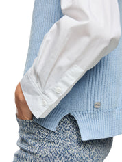 Strickpullover aus Baumwollmix - 316 - Blau