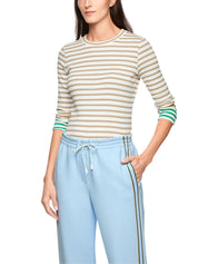 Langarmshirt aus Ripp-Strick - 610 - Beige