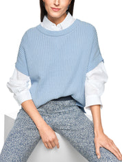 Strickpullover aus Baumwollmix - 316 - Blau