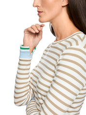 Langarmshirt aus Ripp-Strick - 610 - Beige