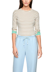 Langarmshirt aus Ripp-Strick - 610 - Beige